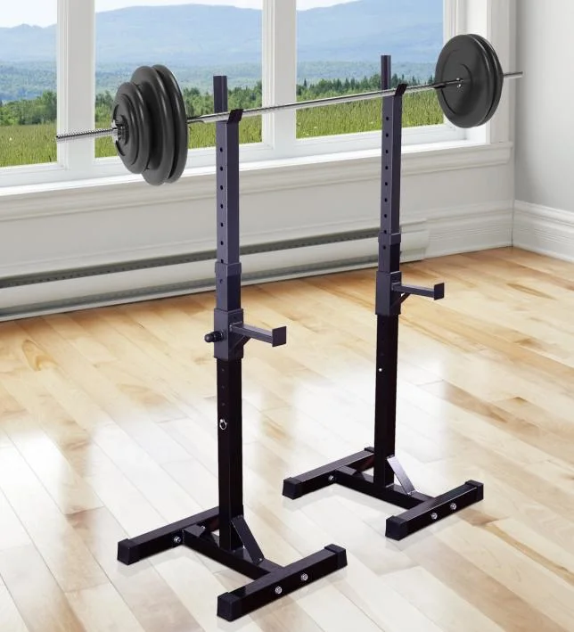 Heavy Duty Weights Bar Barbell Squat Stand Stands Barbell Rack Spotter Gym Fitness Power Rack Holder Bench