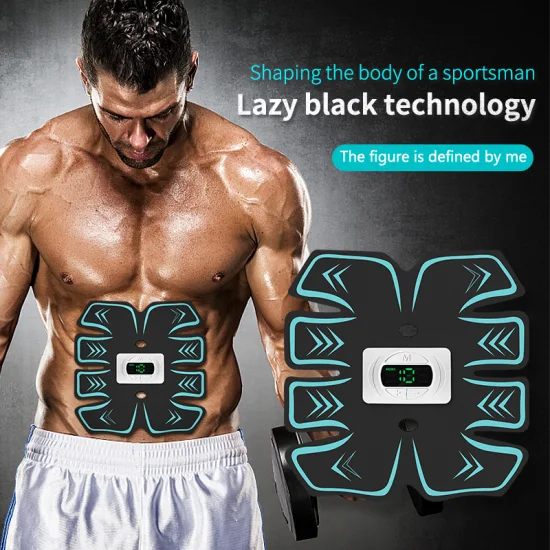 Popular EMS Eight Pack ABS Muscle Trainer Home Gym Style Body Beauty Paste con función recargable USB