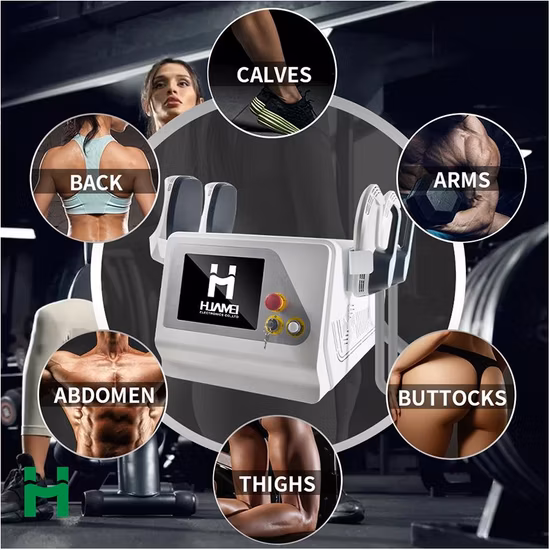 Estimulador muscular EMS de 4 manijas para esculpir el cuerpo Hiemt PRO Emslim máquina de construcción esculpir